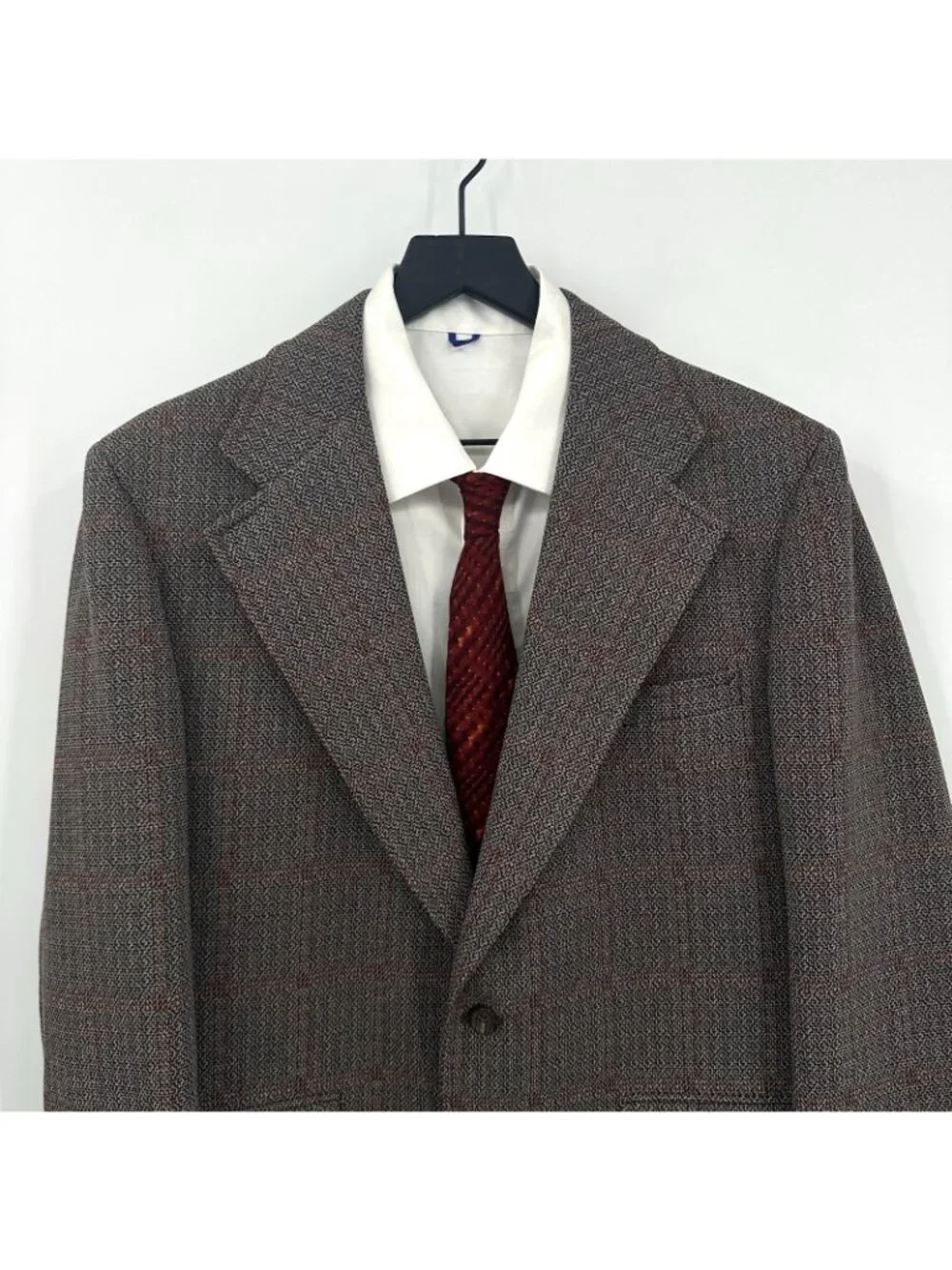 vintage 70s JACKET BLAZER SPORT COAT 44R disco polyester ron burgundy anchorman